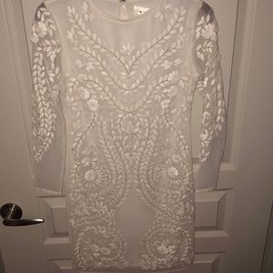 Anthropologie white embellished dress, size 0 NWT